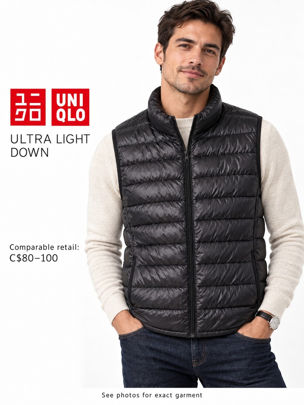 Uniqlo Ultra Light Down Vest Black XL Winter Warm Athleisure Capsule Cozy Men